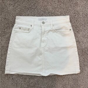 7 For All Man Kind White Denim Mini Skirt